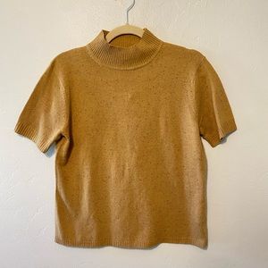 NWT Norton Studio Camel Short Sleeve Sweater
